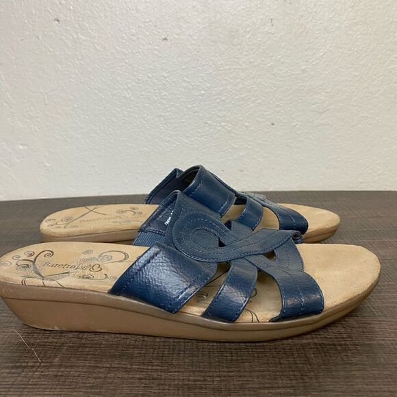 Baretraps Blue leather Women Sandals Size 10w - Picture 2 of 7
